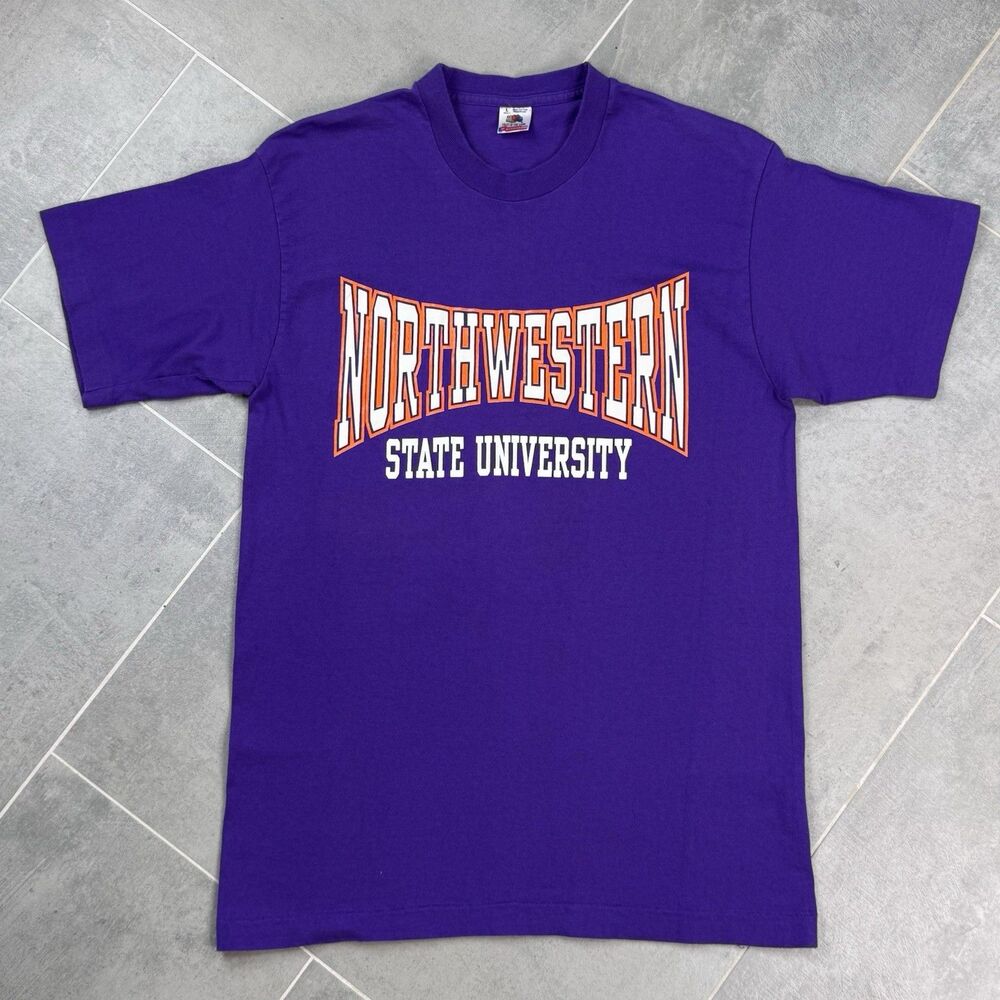Vintage Northwestern State Univ T Shirt 90s Single Stitch USA L Vintage Size